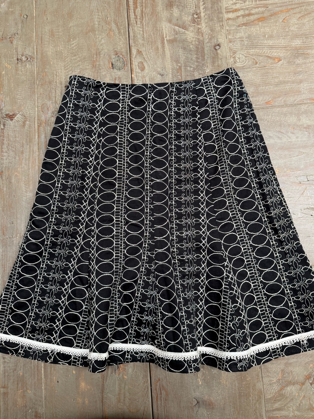 White House Black Market Embroidered Midi Skirt